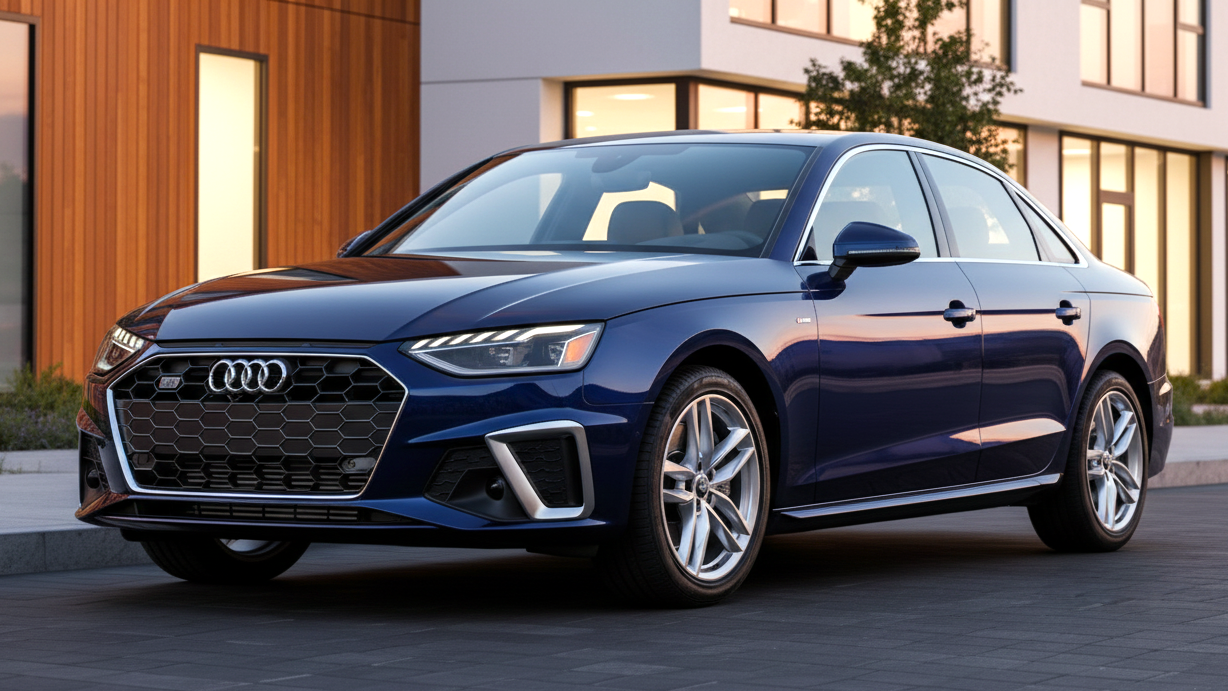 Audi A4 синего цвета