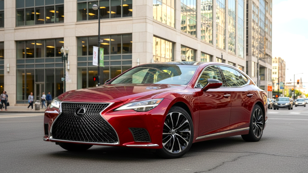 Lexus LS 500 AWD красного цвета