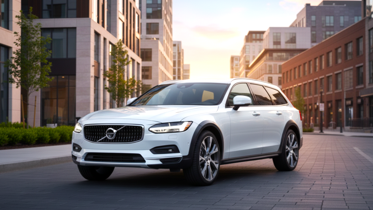 Volvo V90 Cross Country белого цвета