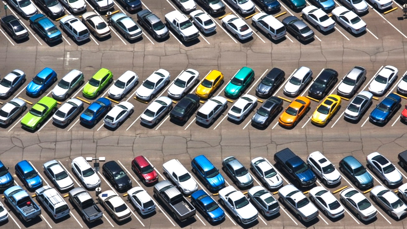cars in the parking lot
