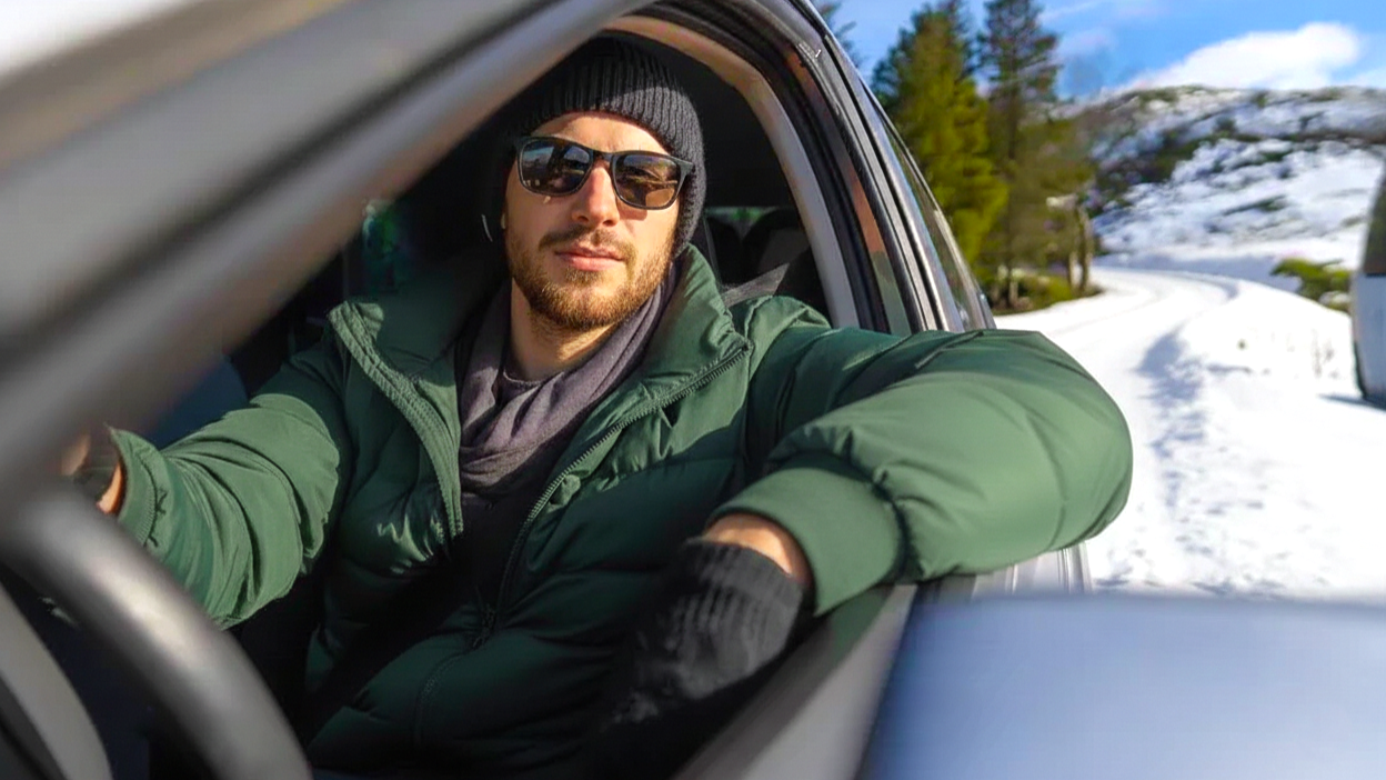 Safety driving with snow chains