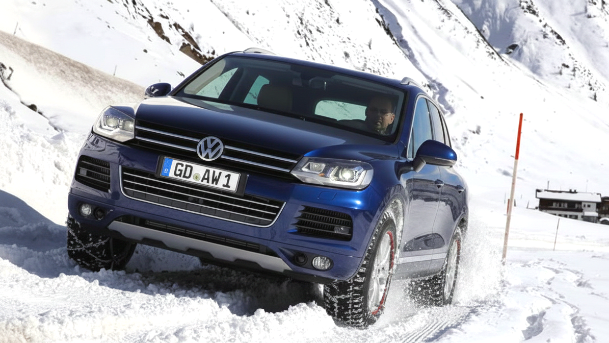 Driving with tire chains