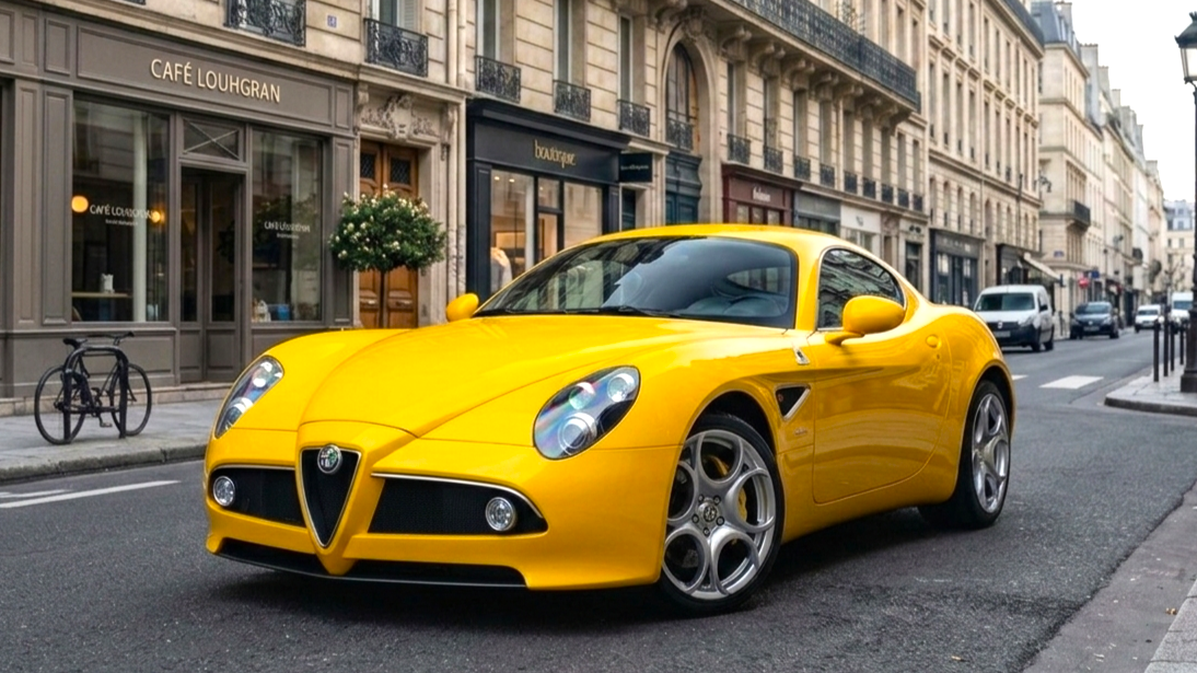 Alfa Romeo 8C yellow colour