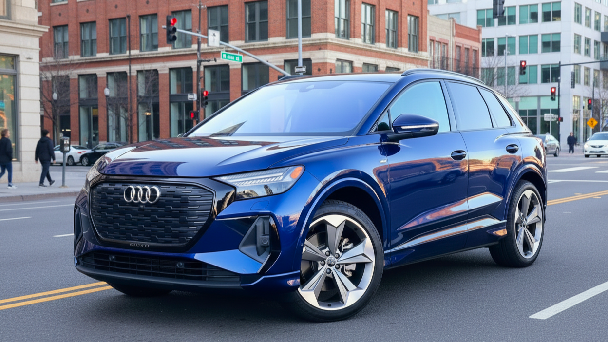 Audi Q4 e-tron blue colour