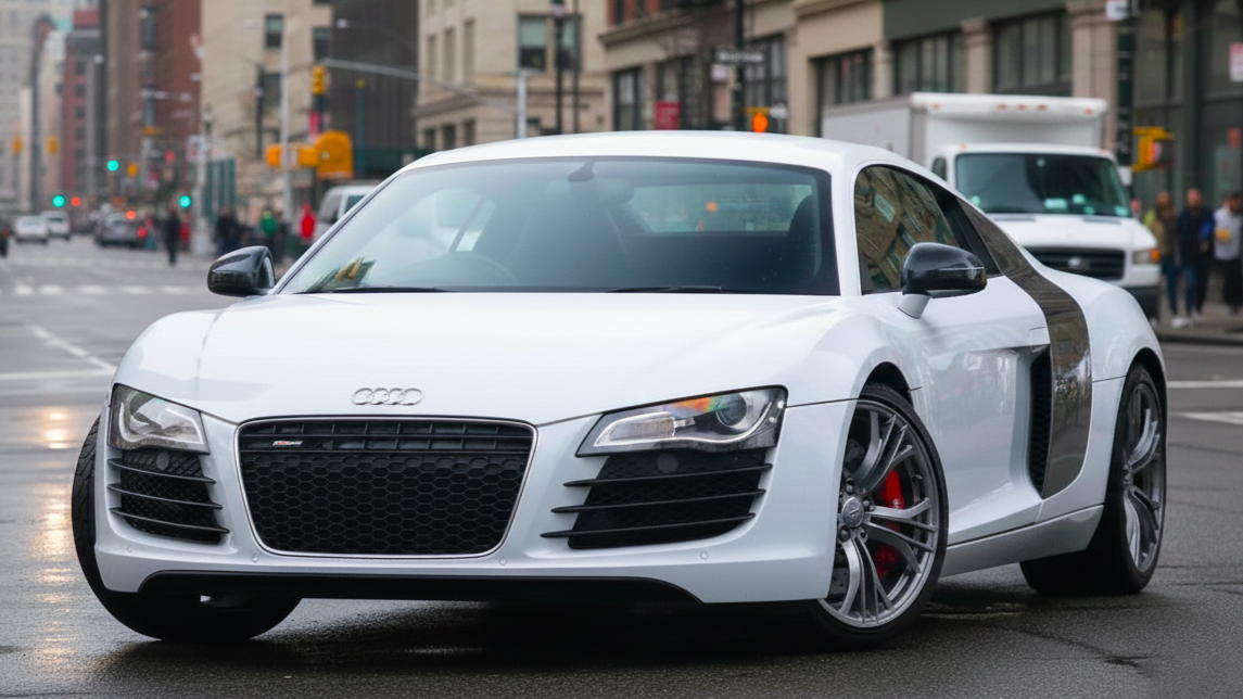 Audi R8 white colour