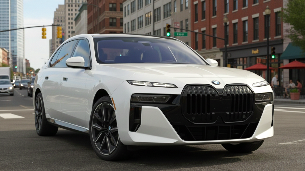 BMW 7 Series белого цвета