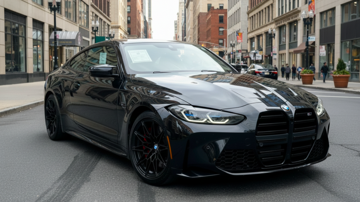 BMW M4 2 черного цвета