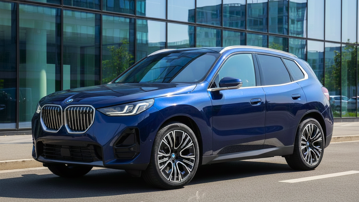 BMW X3 синего цвета