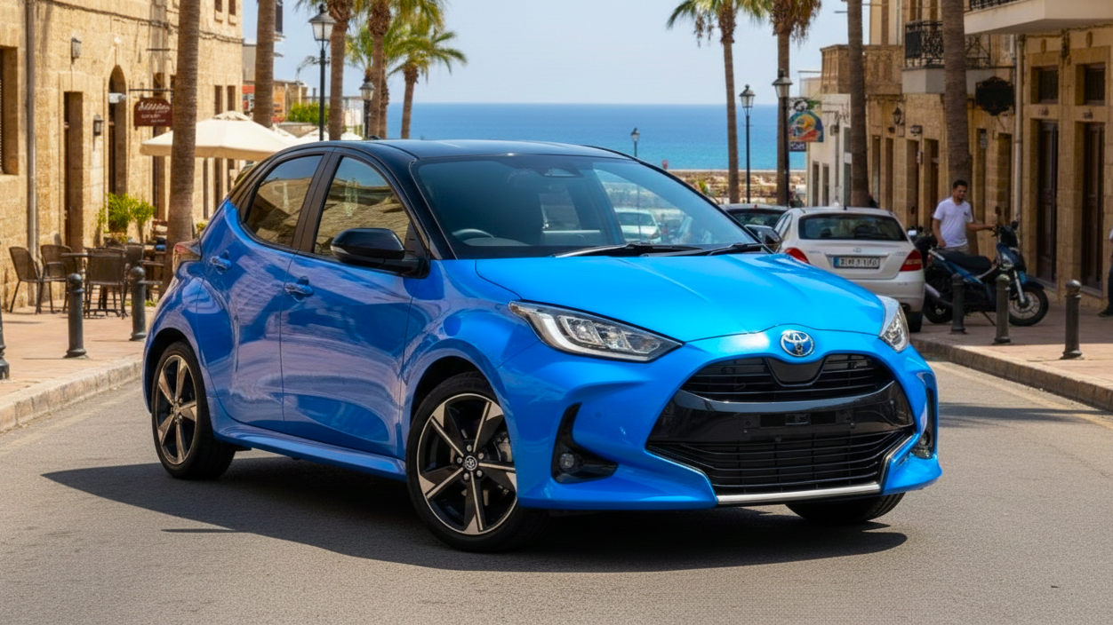 Toyota Yaris голубого цвета