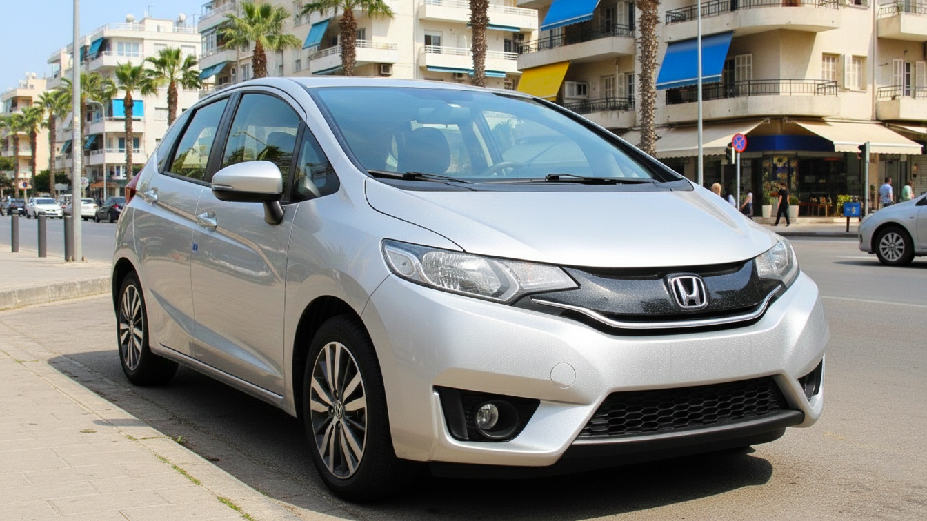 Honda Fit серебристого цвета