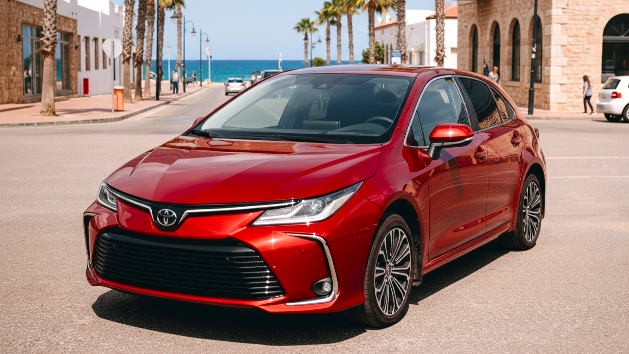 Toyota Corolla красного цвета