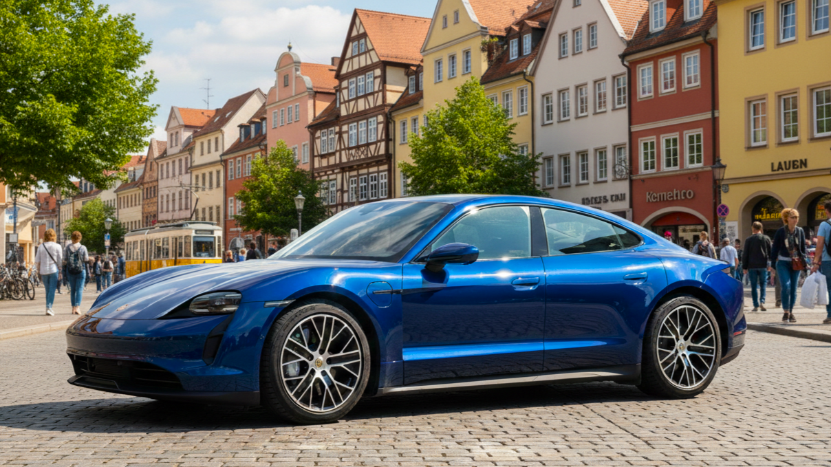 Porsche Taycan blue colour