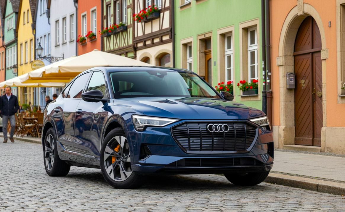 Audi e-tron blue colour