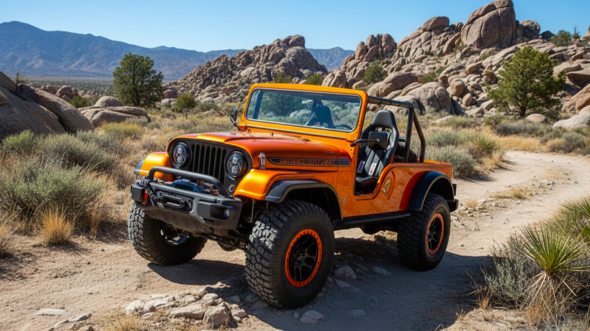 Jeep CJ Series orange colour