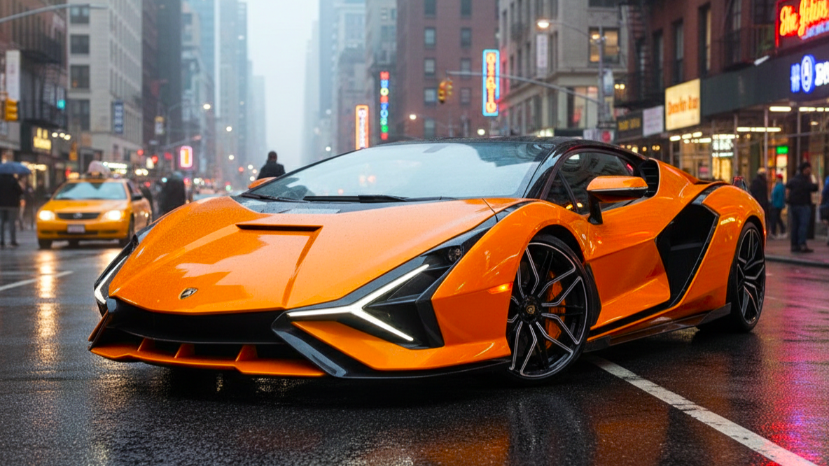Lamborghini Sián orange colour