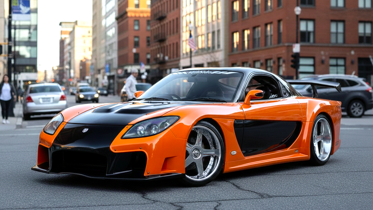 Mazda RX-7 оранжевый