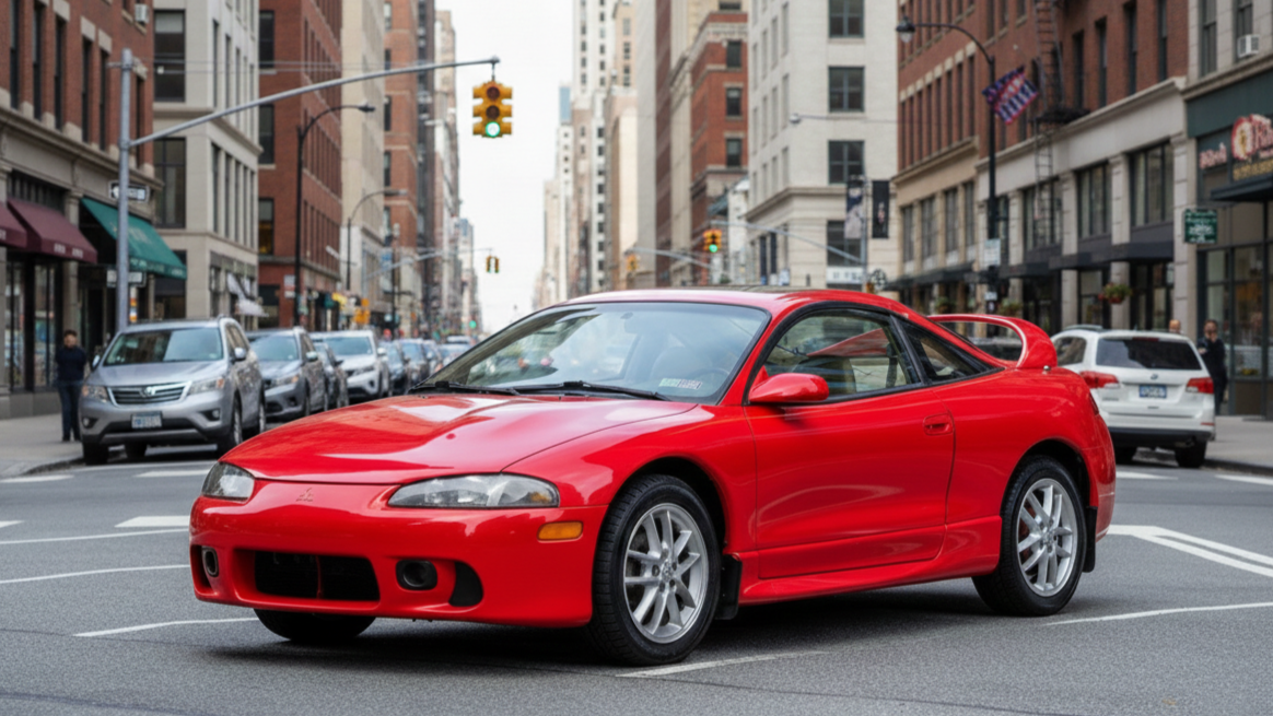 Mitsubishi Eclipse GSX. red colour