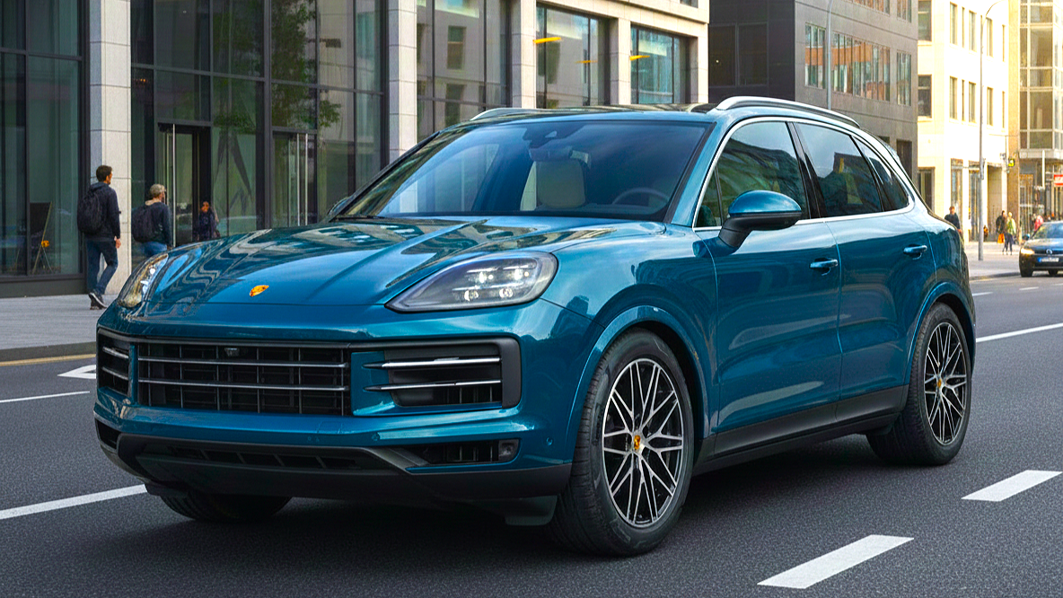 Porsche Cayenne голубого цвета