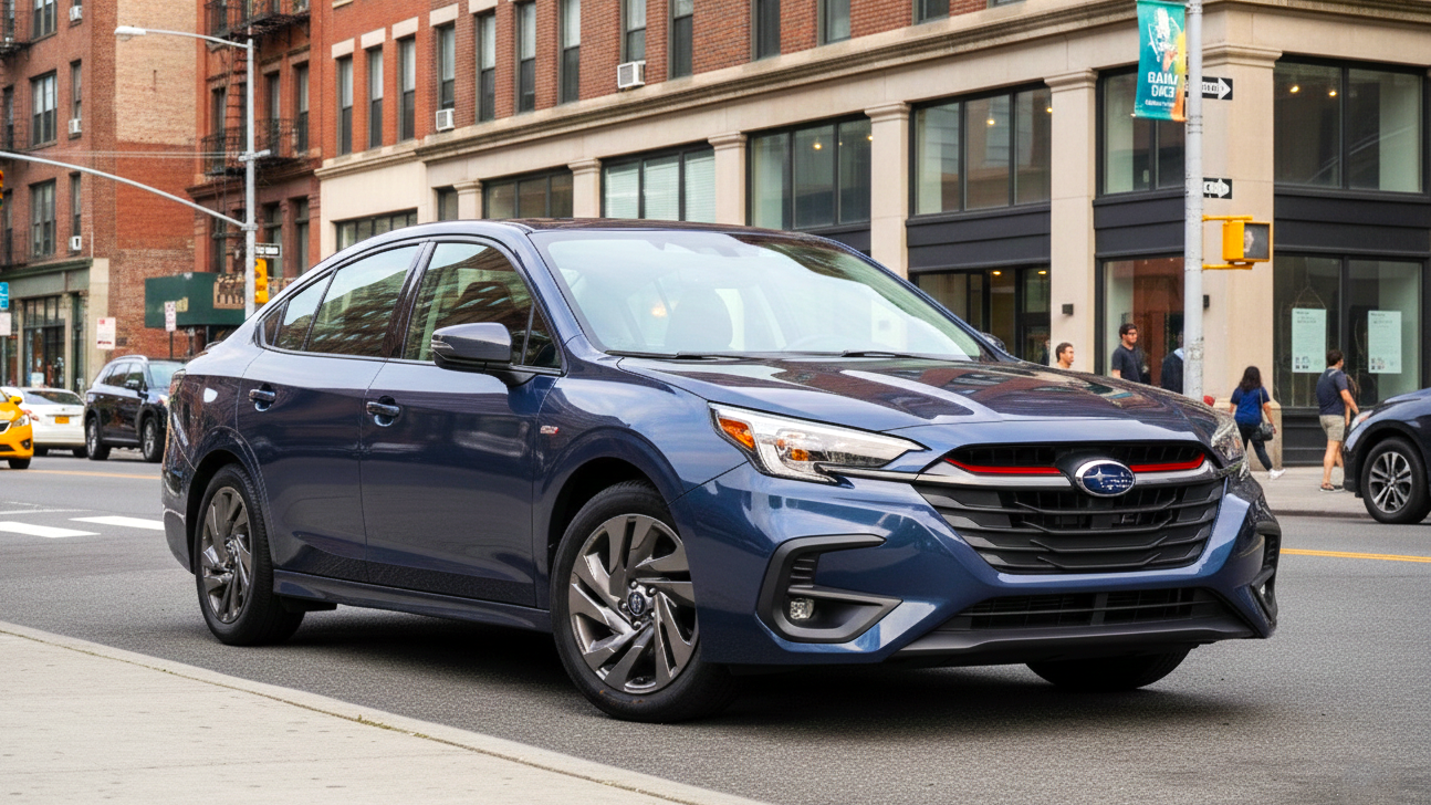 Subaru Legacy 2023 синего цвета