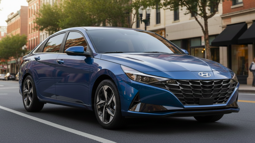 Hyundai Elantra Hybrid 2 синего цвета