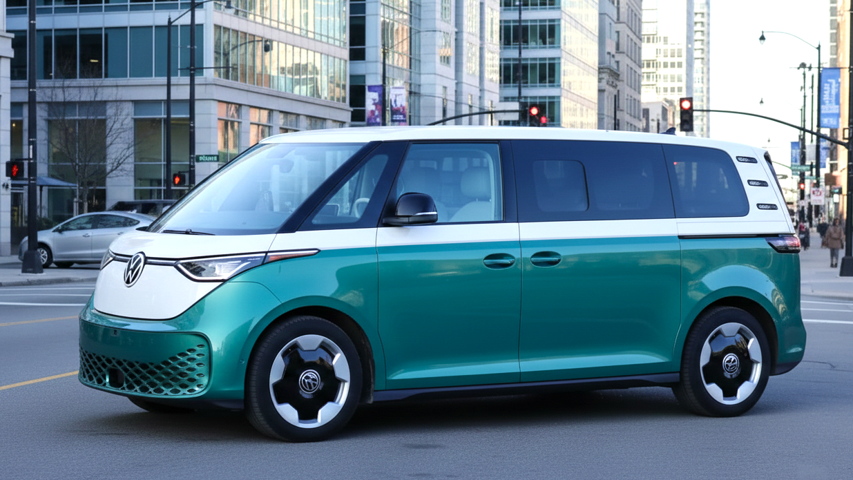 Volkswagen ID. Buzz LWB GTX (2024-2026 зеленого цвета