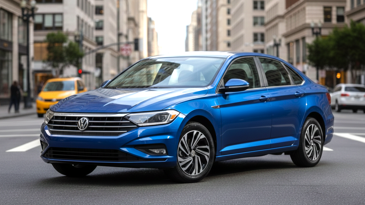 Volkswagen Jetta 2021 синего цвета