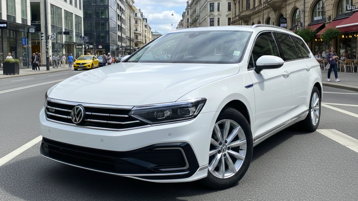 Volkswagen Passat Variant GTE белого цвета