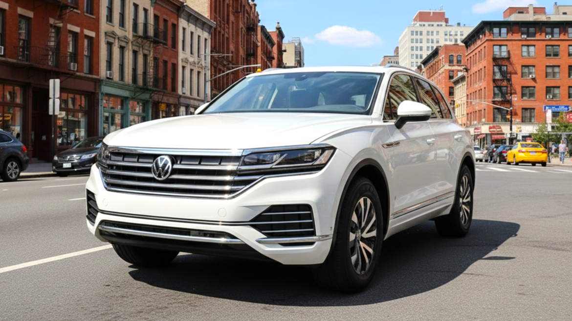 Volkswagen Touareg белого цвета