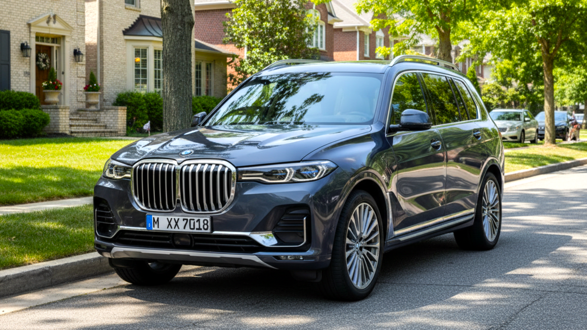 Описание изображенияBMW X7 черного цвета