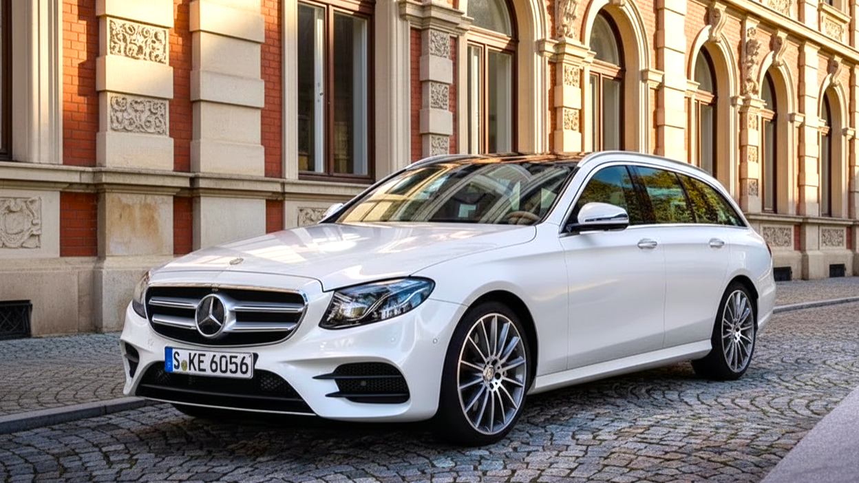Mercedes E-Class Wagon white colour