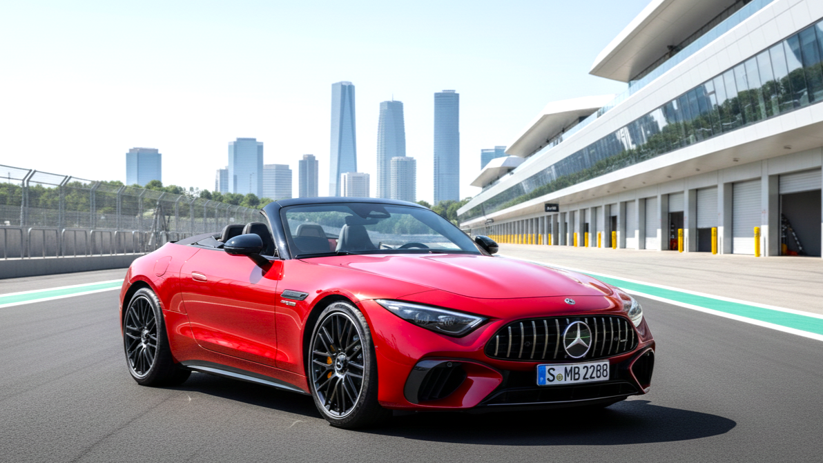 Mercedes SL red colour