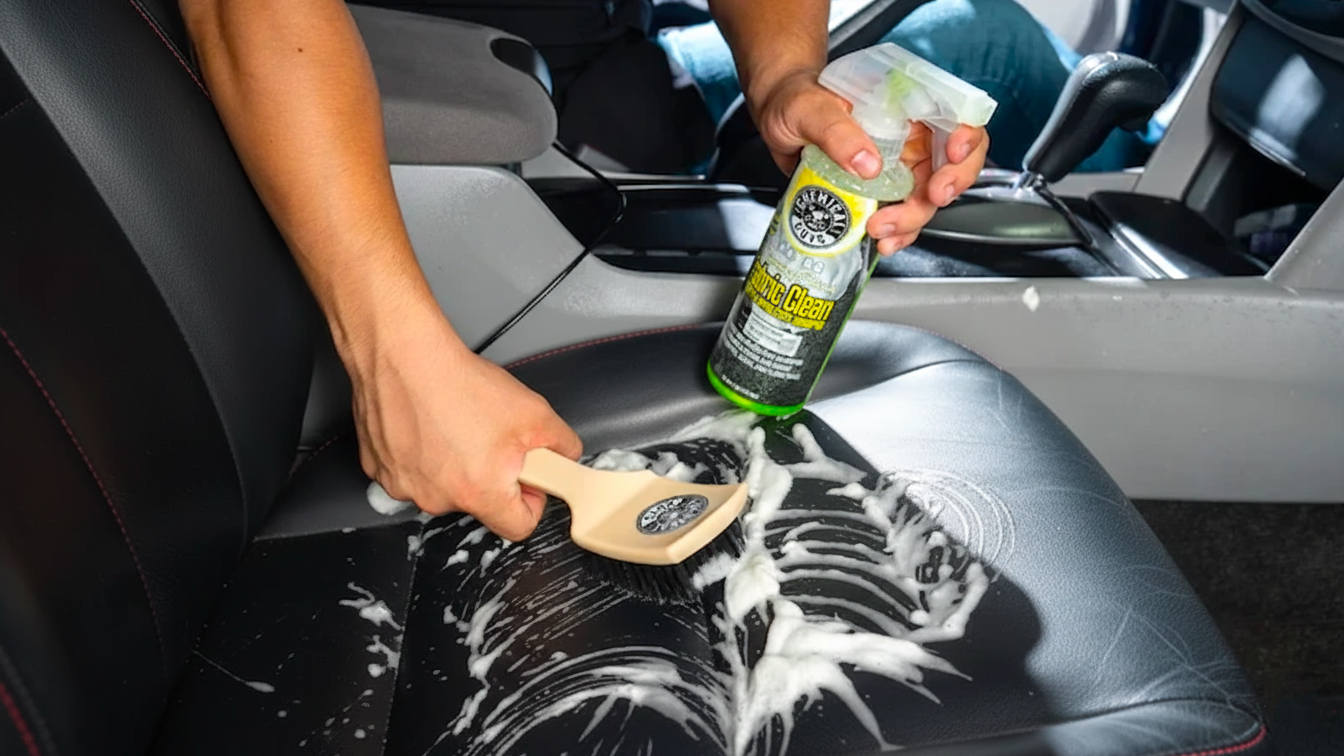 Wet car interior cleaning