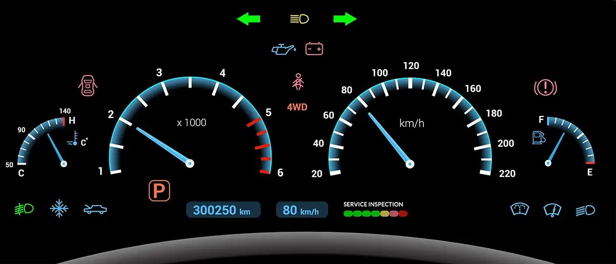 Car dashboard symbols