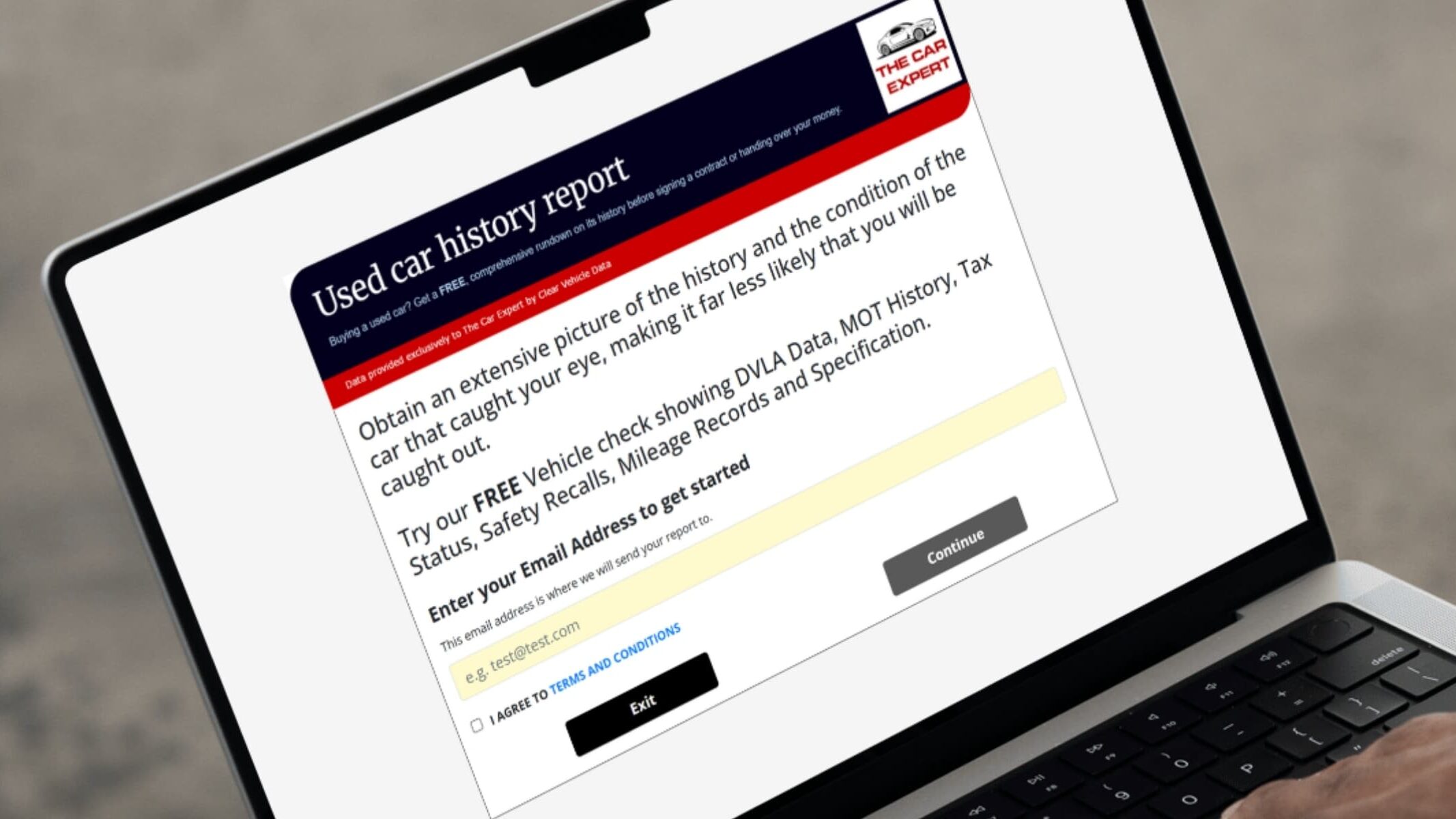 Checking the vehicle history