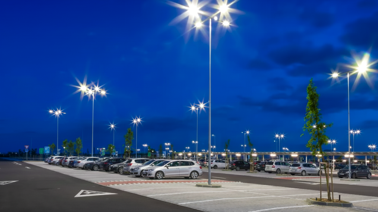 Well-lit parking lots