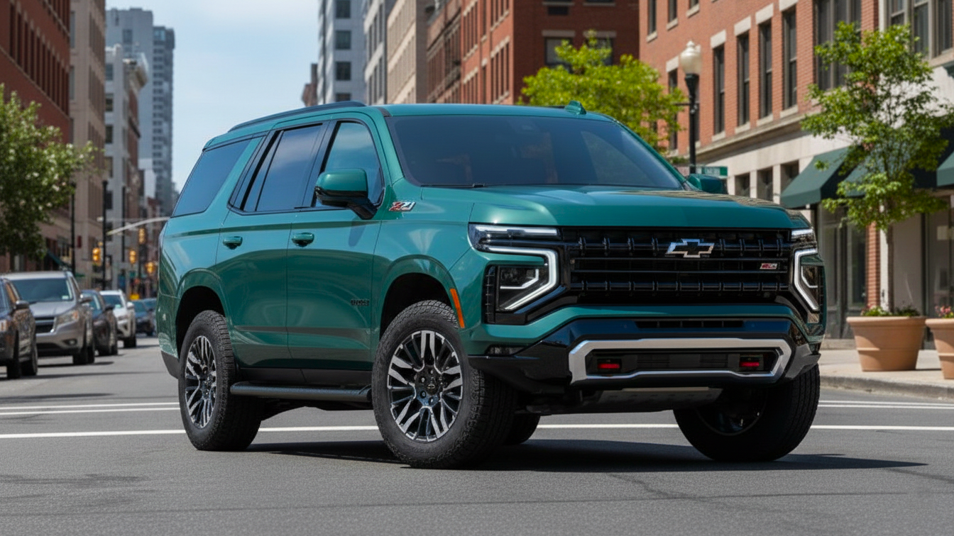 Chevrolet Tahoe 2 зеленого цвета