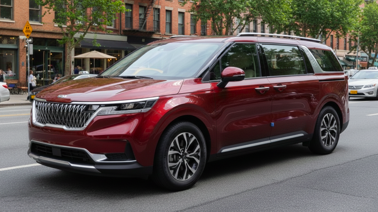 Kia Carnival 2 красного цвета