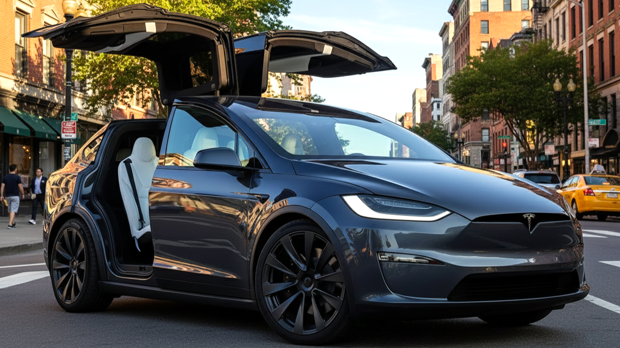 Tesla Model X 2 черного цвета