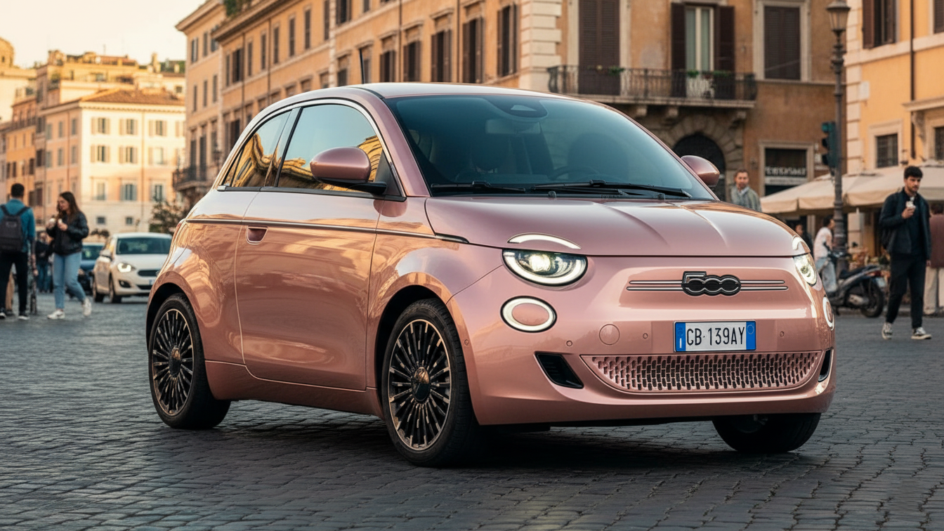 Fiat 500 pink colour