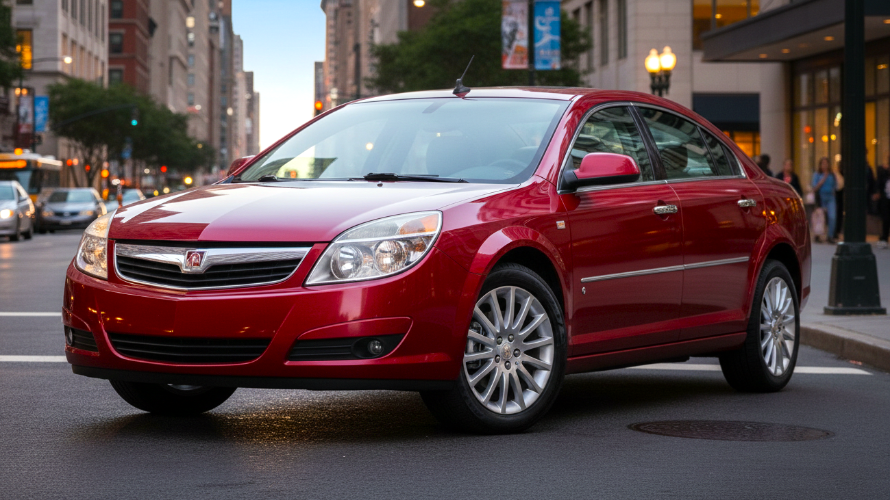 Saturn car red colour