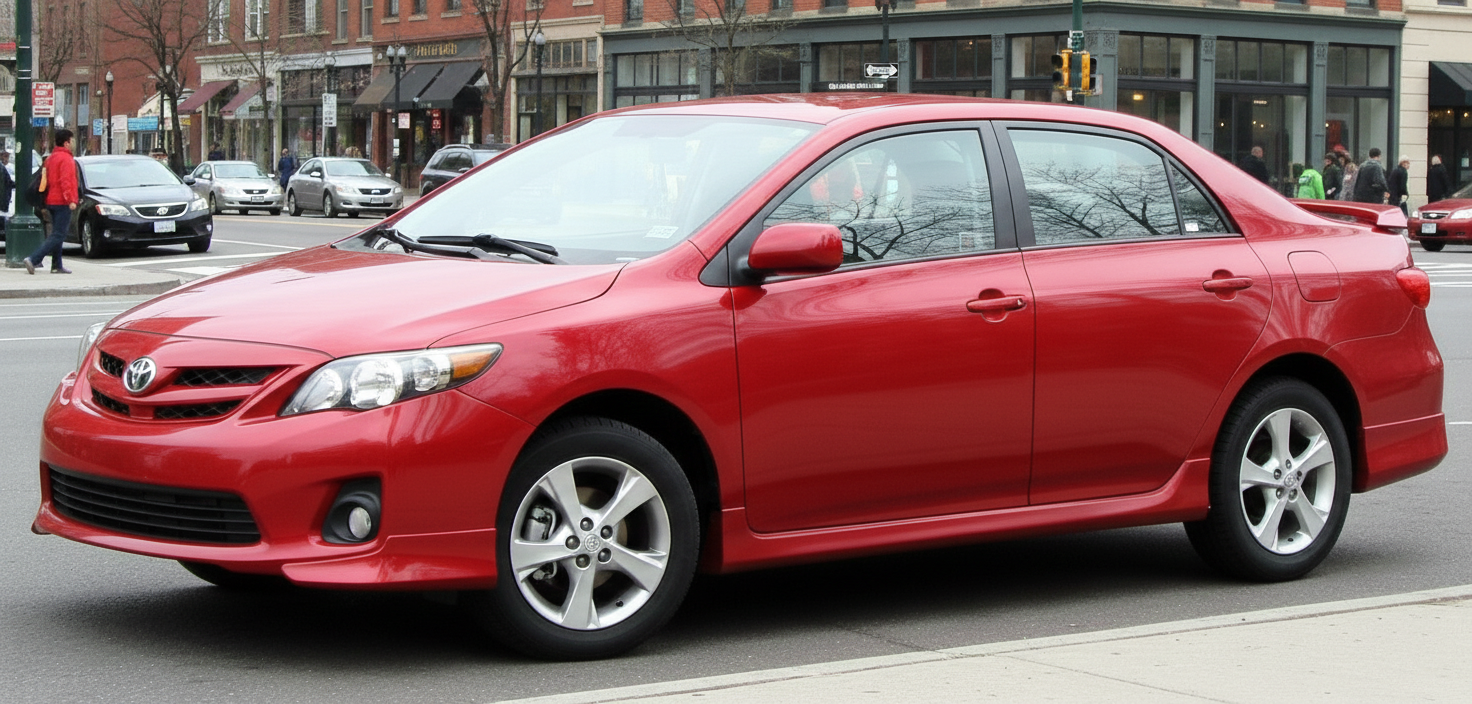 Toyota Corolla Generations E140 2007–2013 красного цвета