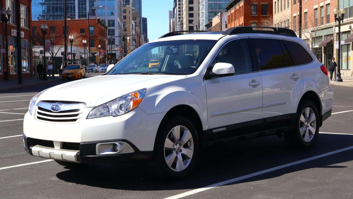 Subaru Outback (Generation BR or early BS, approx. 2012–2015) белого цвета