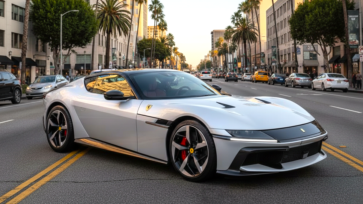 Ferrari V12 silver colour