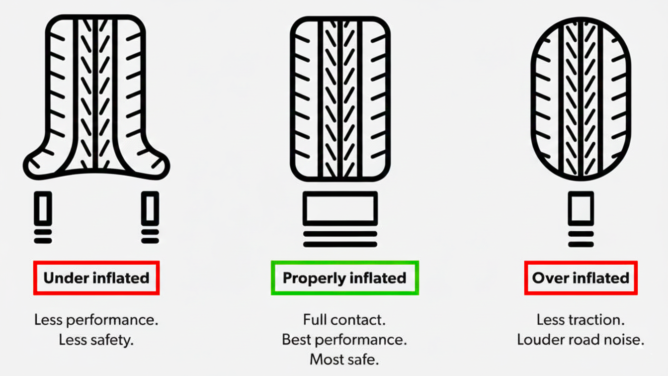 Correct tire inflation level
