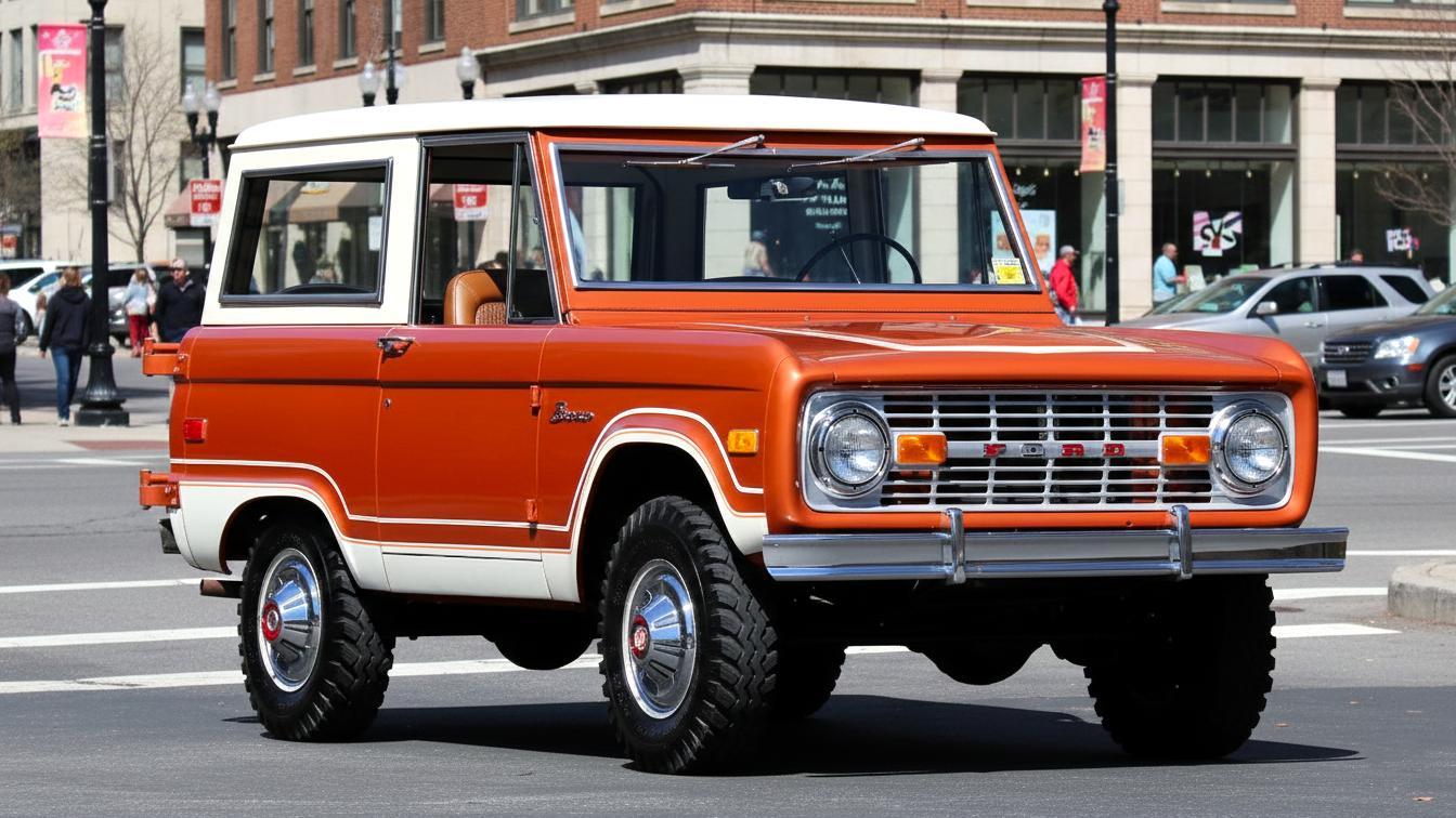 Ford Bronco (1966–1977) оранжевого цвета