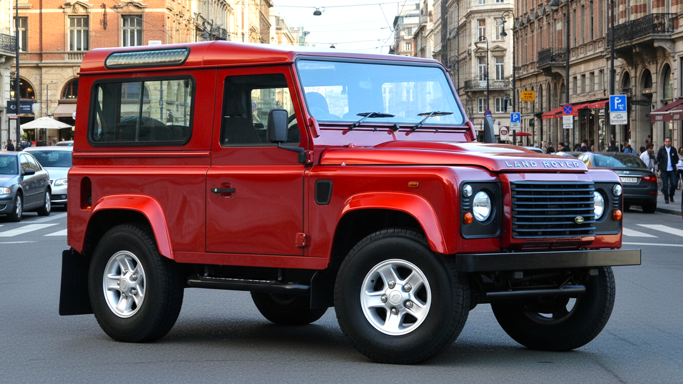 Land Rover Defender (I-III) красного цвета