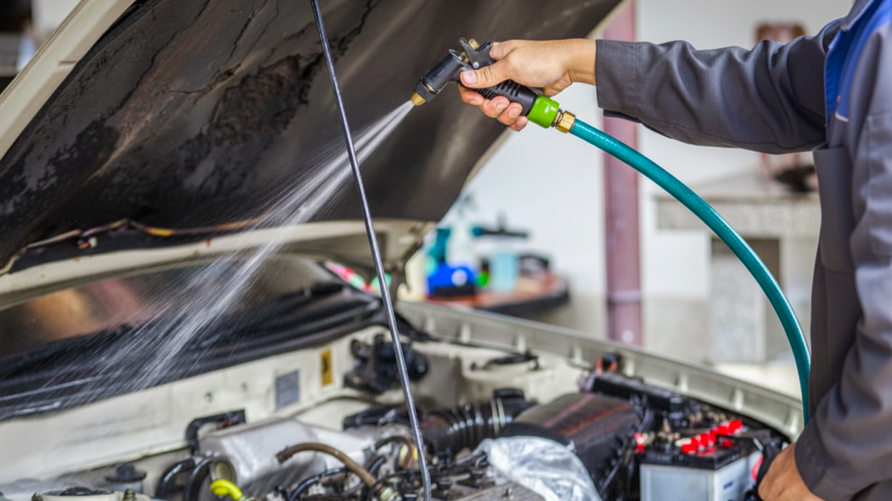 Мойка двигателя машины