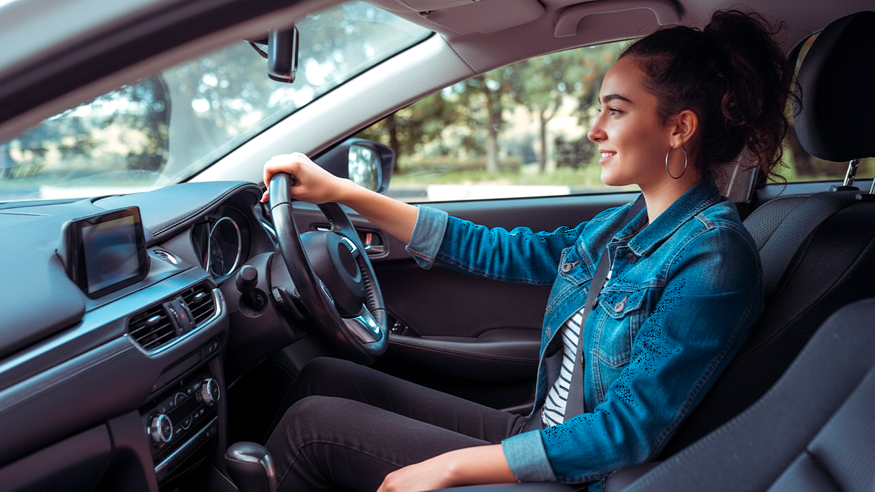 A girl drives