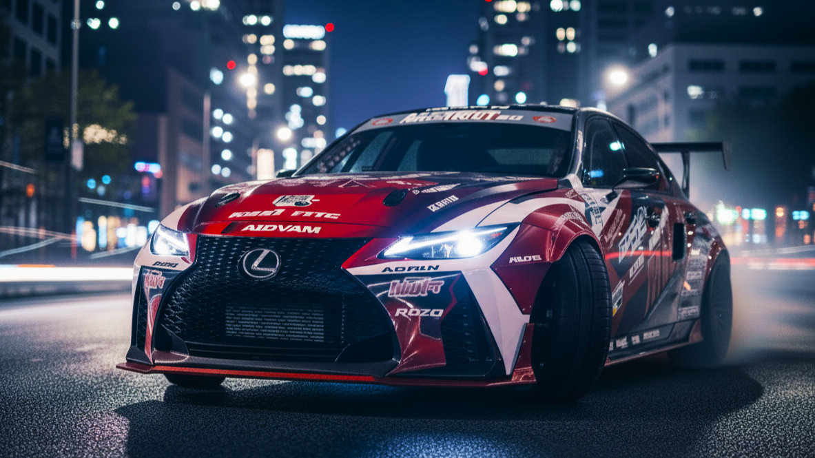 Lexus IS красного цвета