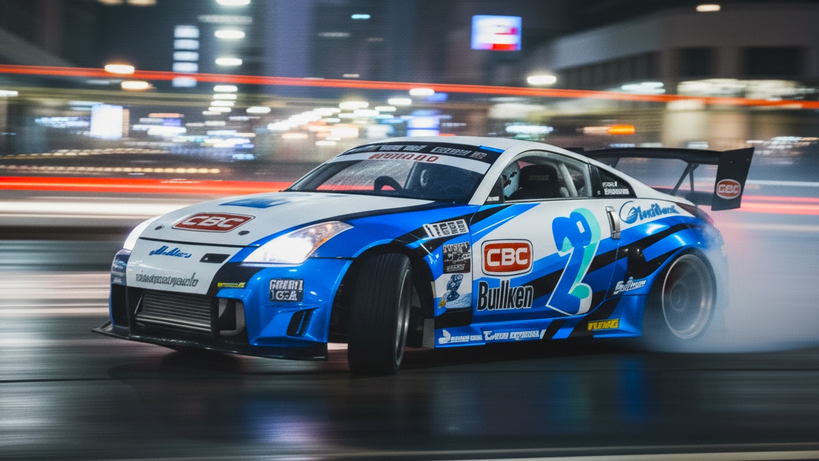 Nissan 350Z голубого цвета